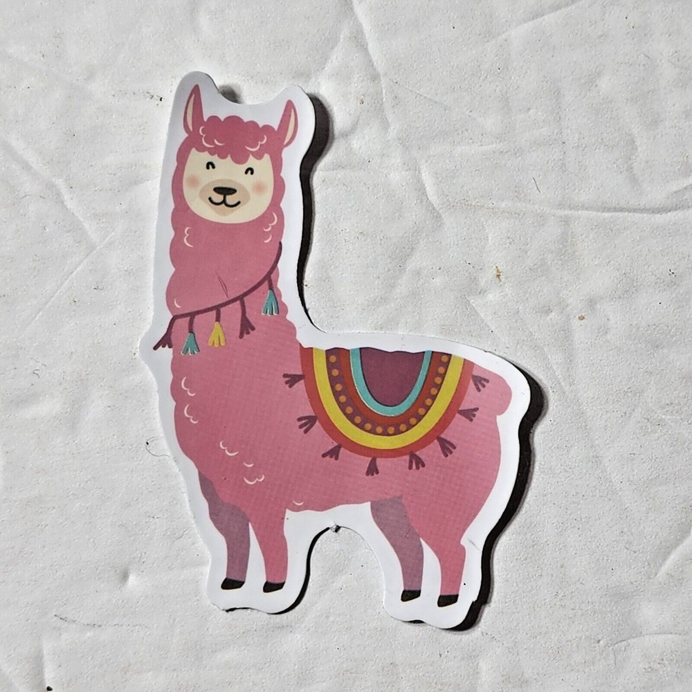 Llama Alpaca Pink Sticker Animal Decal 2 3/8" x 1 3/4" New